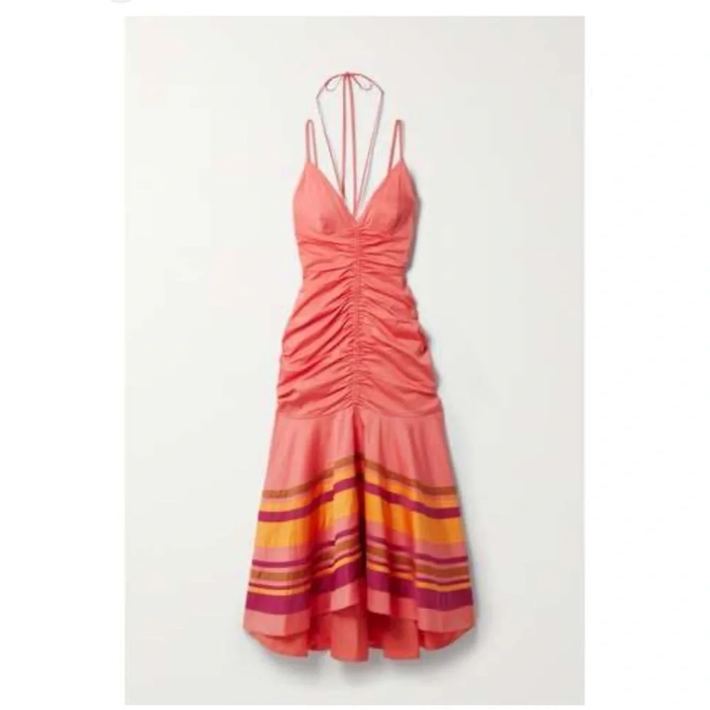 Veronica Beard Fitz Halter Dress sz: 0 XS Coral Sundress Summer Resort Vacation - Picture 8 of 8